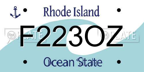 F223OZ Rhode Island License Plate