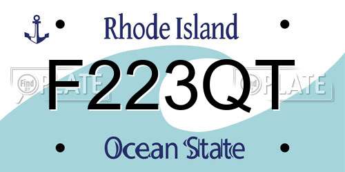 F223QT Rhode Island License Plate