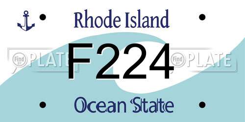 F224 Rhode Island License Plate