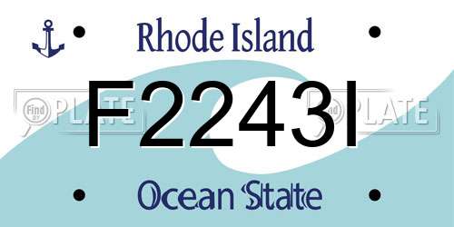 F2243I Rhode Island License Plate