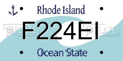 F224EI Rhode Island License Plate