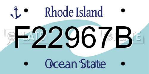 F22967B Rhode Island License Plate