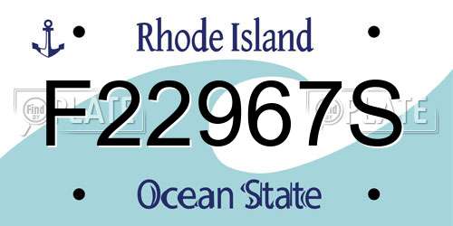 F22967S Rhode Island License Plate