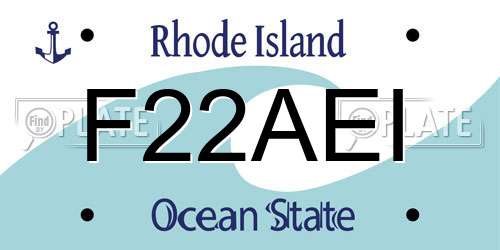 F22AEI Rhode Island License Plate