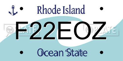 F22EOZ Rhode Island License Plate