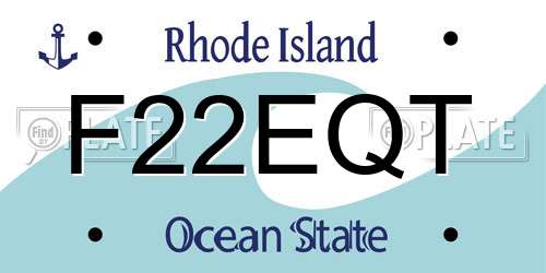 F22EQT Rhode Island License Plate