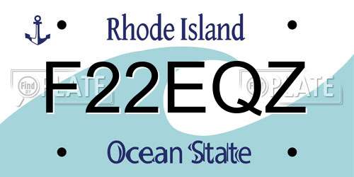 F22EQZ Rhode Island License Plate