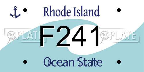 F241 Rhode Island License Plate