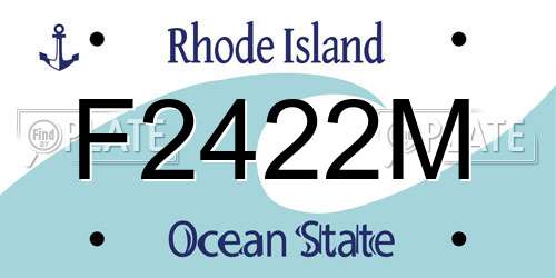 F2422M Rhode Island License Plate