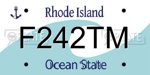 F242TM Rhode Island License Plate