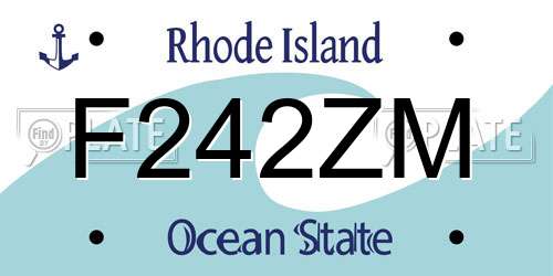 F242ZM Rhode Island License Plate