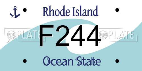 F244 Rhode Island License Plate