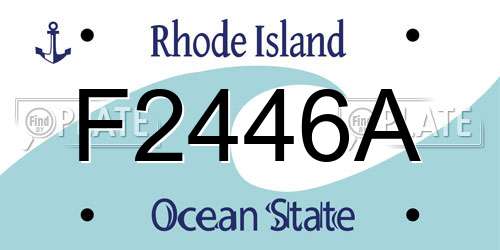 F2446A Rhode Island License Plate