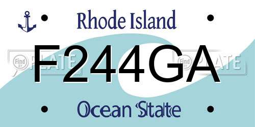 F244GA Rhode Island License Plate