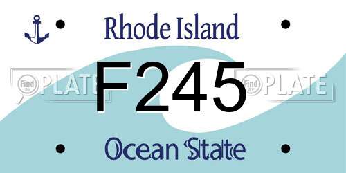 F245 Rhode Island License Plate