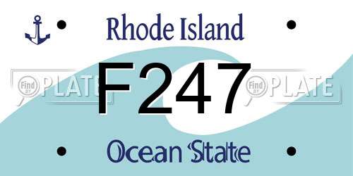 F247 Rhode Island License Plate