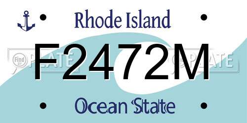 F2472M Rhode Island License Plate