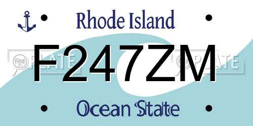 F247ZM Rhode Island License Plate