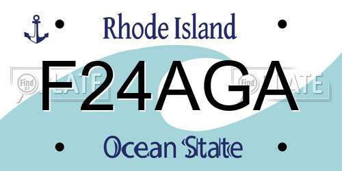 F24AGA Rhode Island License Plate