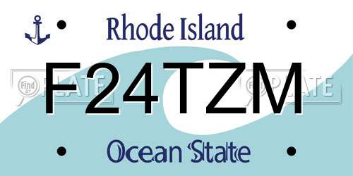 F24TZM Rhode Island License Plate