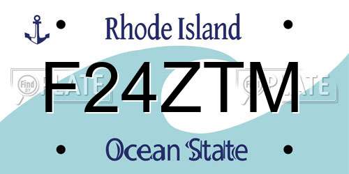 F24ZTM Rhode Island License Plate