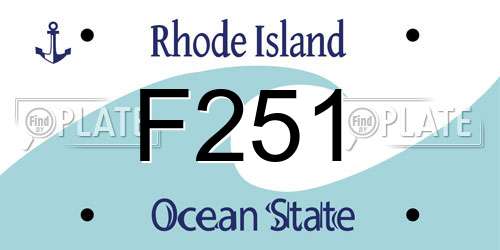 F251 Rhode Island License Plate