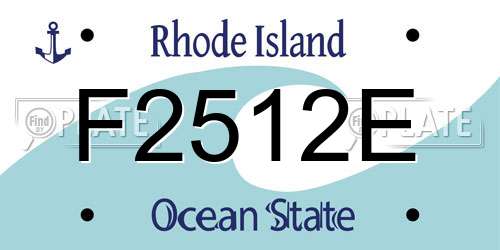 F2512E Rhode Island License Plate