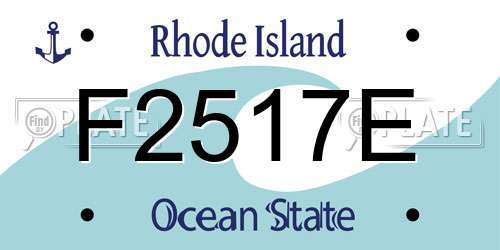 F2517E Rhode Island License Plate