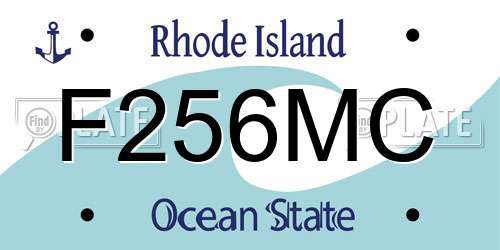 F256MC Rhode Island License Plate