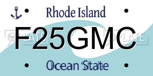 F25GMC Rhode Island License Plate