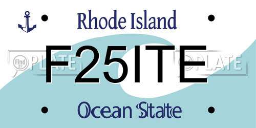 F25ITE Rhode Island License Plate