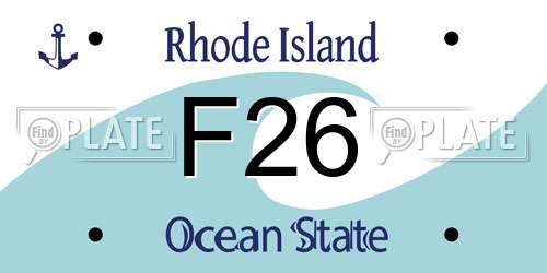 F26 Rhode Island License Plate