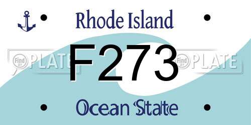 F273 Rhode Island License Plate