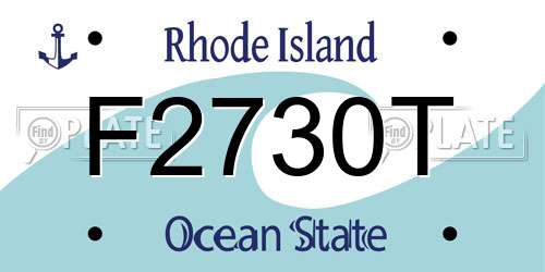 F2730T Rhode Island License Plate