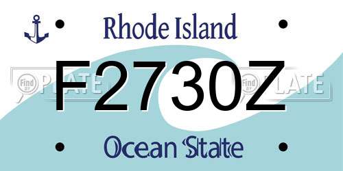 F2730Z Rhode Island License Plate