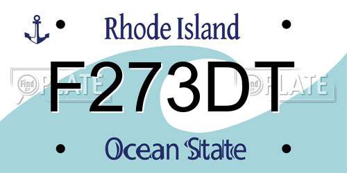 F273DT Rhode Island License Plate