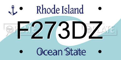 F273DZ Rhode Island License Plate