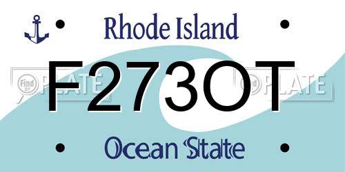 F273OT Rhode Island License Plate