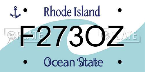 F273OZ Rhode Island License Plate