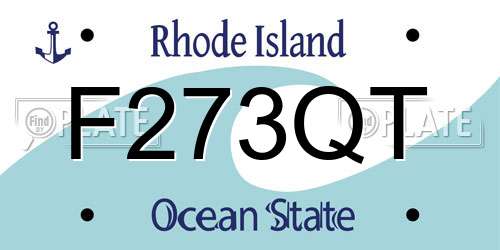 F273QT Rhode Island License Plate