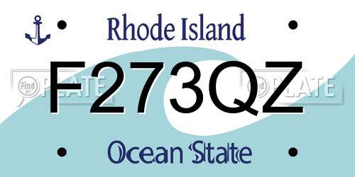 F273QZ Rhode Island License Plate