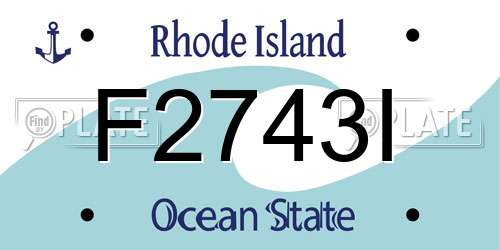 F2743I Rhode Island License Plate