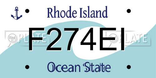 F274EI Rhode Island License Plate