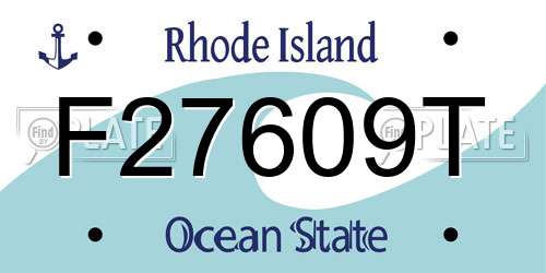 F27609T Rhode Island License Plate