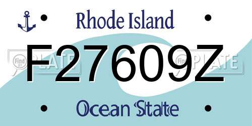 F27609Z Rhode Island License Plate