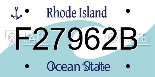 F27962B Rhode Island License Plate