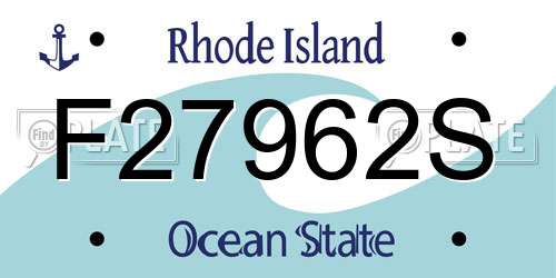 F27962S Rhode Island License Plate