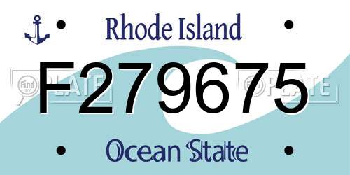 F279675 Rhode Island License Plate