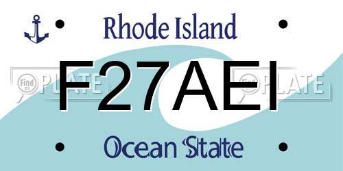F27AEI Rhode Island License Plate