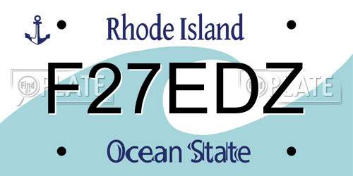 F27EDZ Rhode Island License Plate